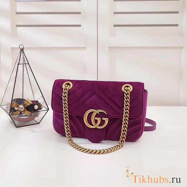 	Modishbags Marmont velvet Small shoulder bag in Purple - 1