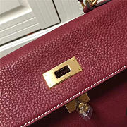 Modishbags Kelly Mini Leather Wine Red Handbag  - 2