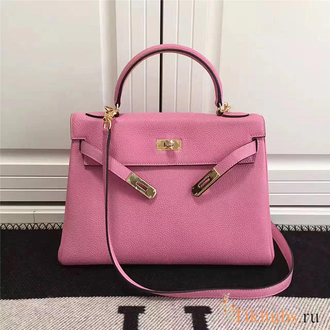 Modishbags Kelly Mini Leather Pink Handbag  - 1