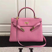 Modishbags Kelly Mini Leather Pink Handbag  - 1