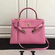 Modishbags Kelly Mini Leather Pink Handbag  - 3