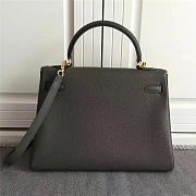 Modishbags Kelly Mini Leather Grey Handbag - 4