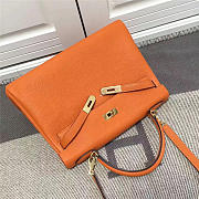 Modishbags Kelly Mini Leather Orange Handbag - 6