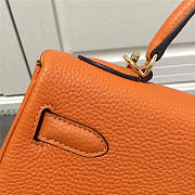 Modishbags Kelly Mini Leather Orange Handbag - 5