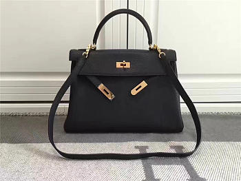 Modishbags Kelly Mini Leather Black Handbag