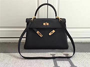 Modishbags Kelly Mini Leather Black Handbag - 4