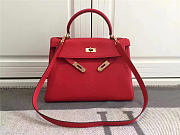 Modishbags Kelly Mini Leather Red Handbag - 4