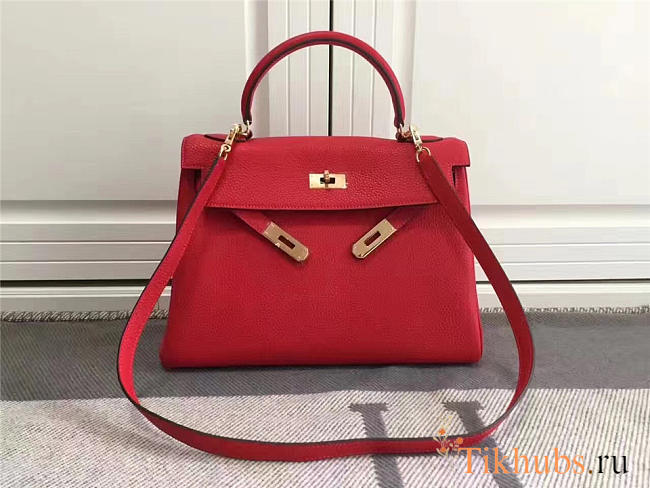 Modishbags Kelly Mini Leather Red Handbag - 1