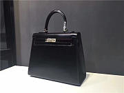 Modishbags Kelly Leather Handbag Black - 1