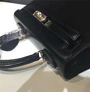 Modishbags Kelly Leather Handbag Black - 6