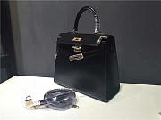 Modishbags Kelly Leather Handbag Black - 5