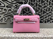 Modishbags Kelly Leather Handbag In Pink - 1