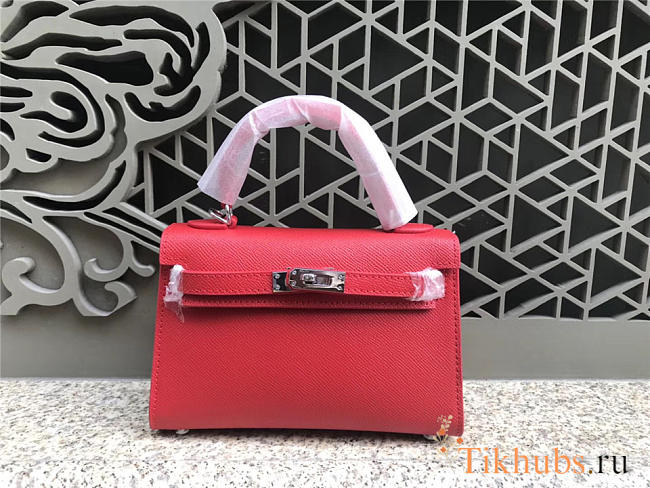 Modishbags Kelly Leather Handbag In Red - 1