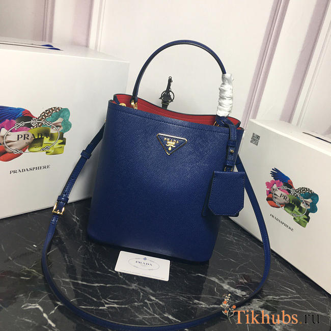 Modishbags Double Saffiano Bucket Bag 1BA212 Blue - 1