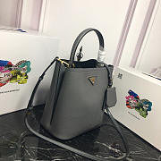 Modishbags Double Saffiano Bucket Bag 1BA212 Grey - 3