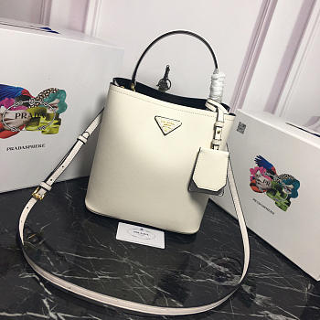 Modishbags Double Saffiano Bucket Bag 1BA212 White