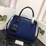 Modishbags Monochrome Saffiano Leather Handbag 1BA155 Navy Blue - 1