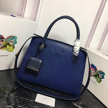 Modishbags Monochrome Saffiano Leather Handbag 1BA155 Navy Blue