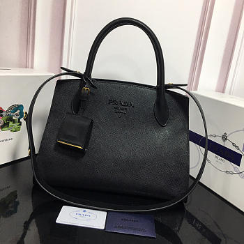 Modishbags Monochrome Saffiano Leather Handbag 1BA155 Black