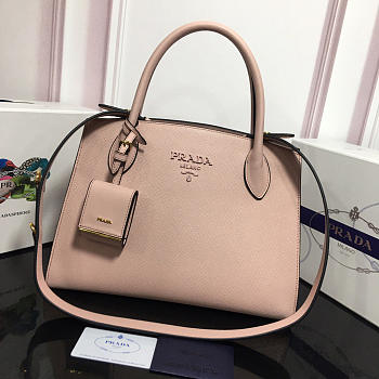 Modishbags Monochrome Saffiano Leather Handbag 1BA155 Pink