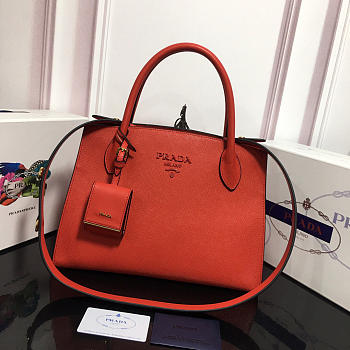 	Modishbags Monochrome Saffiano Leather Handbag 1BA155 Orange