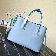 	Modishbags Saffiano Cuir Small Double Leather Bag In Blue - 4