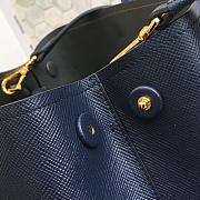 Modishbags Saffiano Cuir Small Double Leather Bag In  In Dark Blue - 6