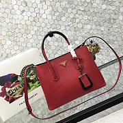 	Modishbags Saffiano Cuir Small Double Leather Bag In Red - 2