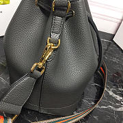 Modishbags Original Calfskin Leather Bucket Bag 1BE018 Gray - 6