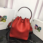 Modishbags Original Calfskin Leather Bucket Bag 1BE018 Red - 6