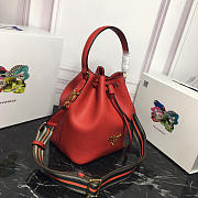 Modishbags Original Calfskin Leather Bucket Bag 1BE018 Red - 2