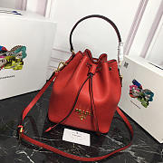 Modishbags Original Calfskin Leather Bucket Bag 1BE018 Red - 4