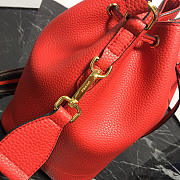 Modishbags Original Calfskin Leather Bucket Bag 1BE018 Red - 3