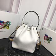 Modishbags Original Calfskin Leather Bucket Bag 1BE018 White - 6