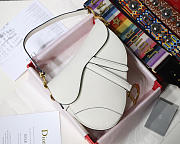 Modishbags Oblique Calfskin Leather Saddle Large Bag In White - 1