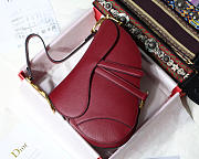 Modishbags Oblique Calfskin Leather Saddle Large Bag In Red - 1