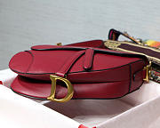 Modishbags Oblique Calfskin Leather Saddle Large Bag In Red - 2