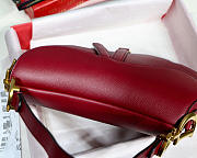 Modishbags Oblique Calfskin Leather Saddle Large Bag In Red - 5