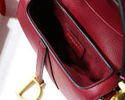 Modishbags Oblique Calfskin leather Saddle Small Bag in Red - 5