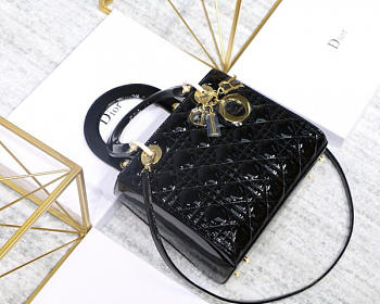 Modishbags Dior Leather Handbag In Black With Gold Hardware