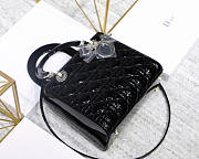 Modishbags Dior Leather Handbag In Black With Silver Hardware - 2