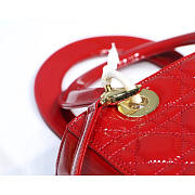 Modishbags Dior Leather Handbag In Red With Gold Hardware - 3