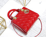 Modishbags Dior Leather Handbag In Red With Gold Hardware - 6