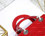 Modishbags Dior Leather Handbag In Red With Silver Hardware - 3