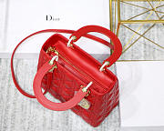 Modishbags Dior Leather Red Handbag With Gold Hardware - 4