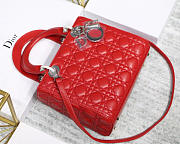 Modishbags Dior Leather Red Handbag With Sliver Hardware - 1