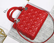 Modishbags Dior Leather Red Handbag With Sliver Hardware - 6