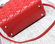 Modishbags Dior Leather Red Handbag With Sliver Hardware - 3