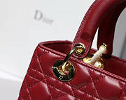 Modishbags Dior Leather Wine Red Handbag With Gold Hardware - 4