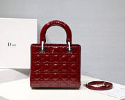 Modishbags Dior Leather Wine Red Handbag With Silver Hardware - 2